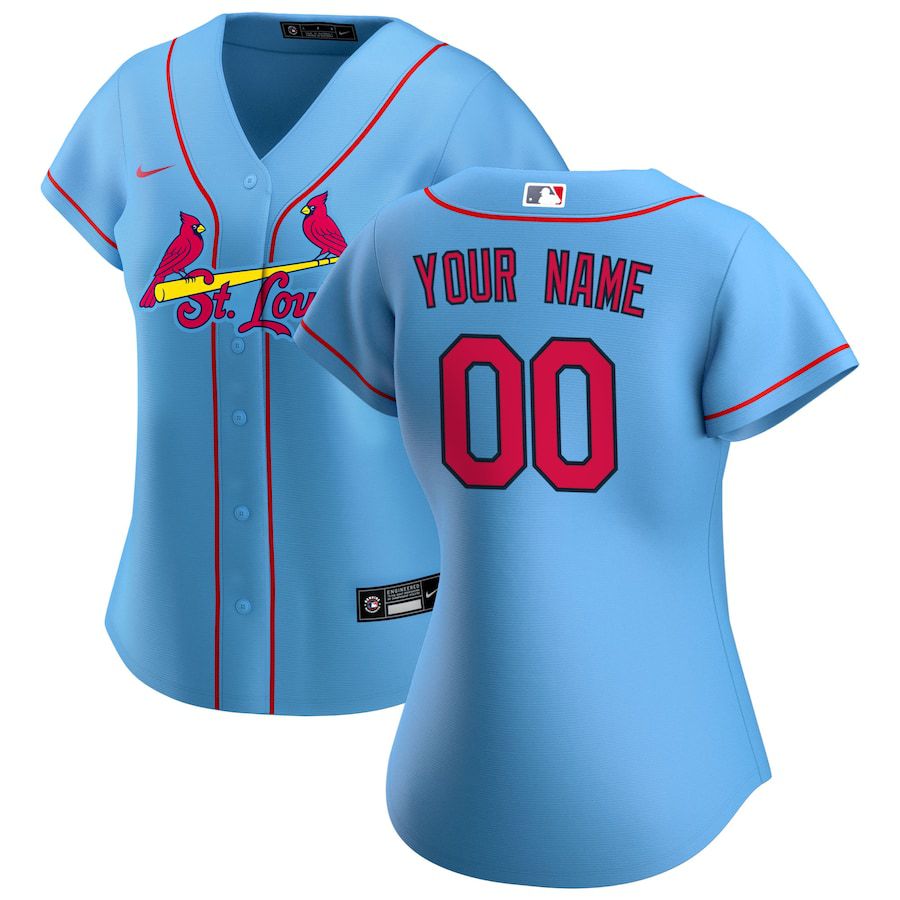 Cheap Womens St. Louis Cardinals Nike Blue Alternate Replica Custom MLB Jerseys